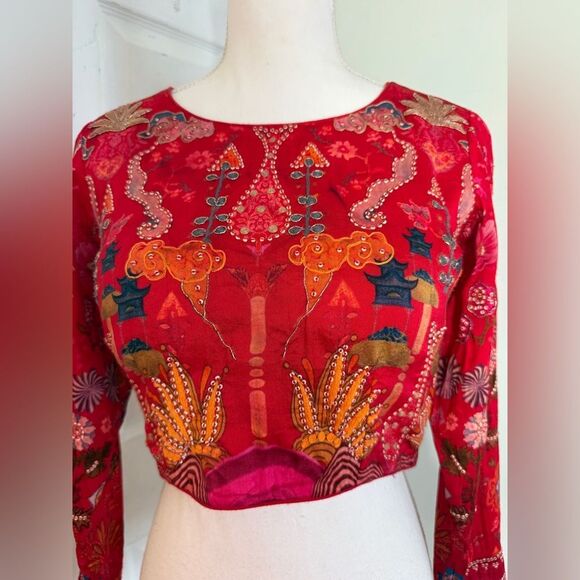 Vintage Bohemian Crop Top with Bead Work and Handmade - Picture 3 of 14